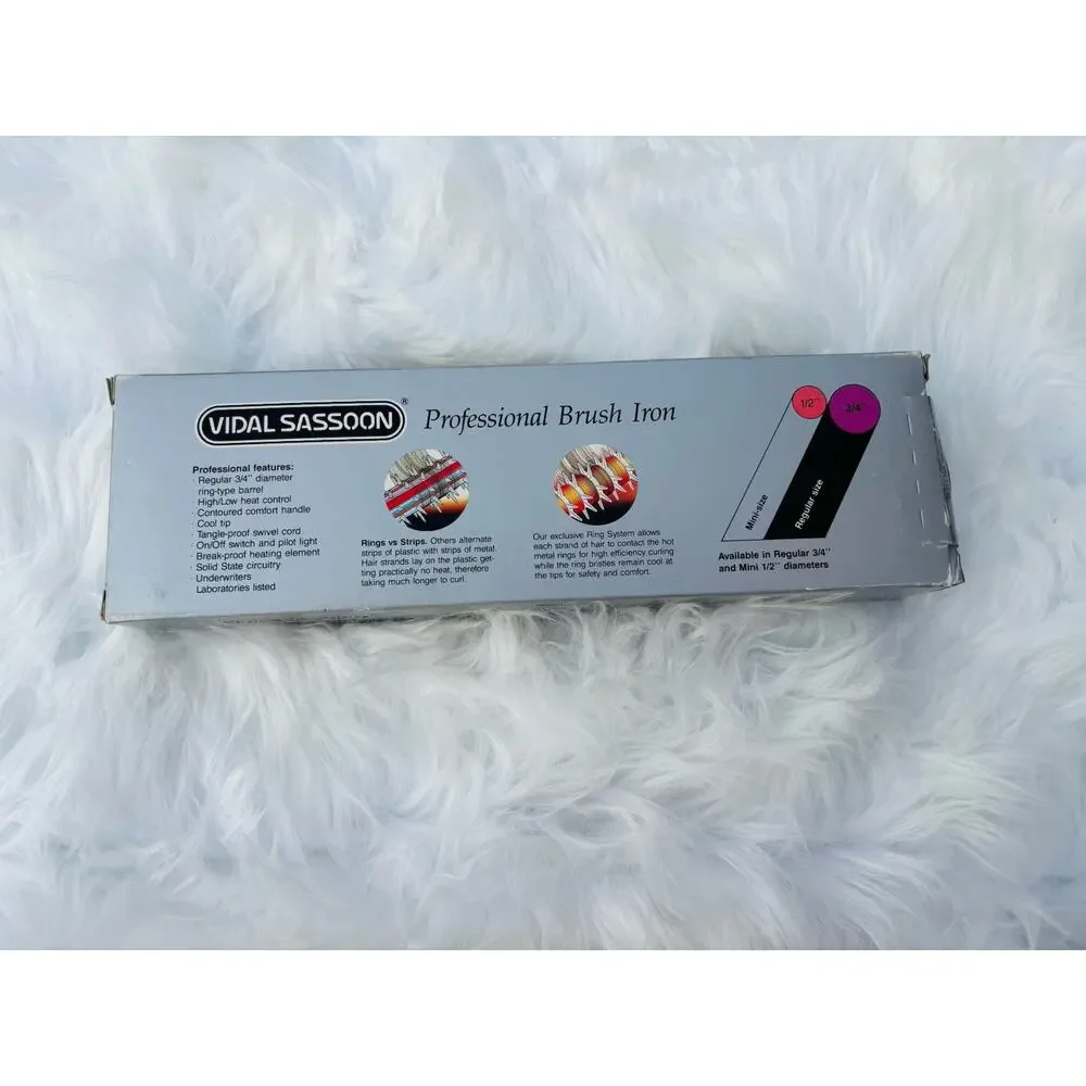 Vintage Vidal Sassoon Brush Curling Iron Brown VS-111 Soft Curls 3/4” Barrel NEW